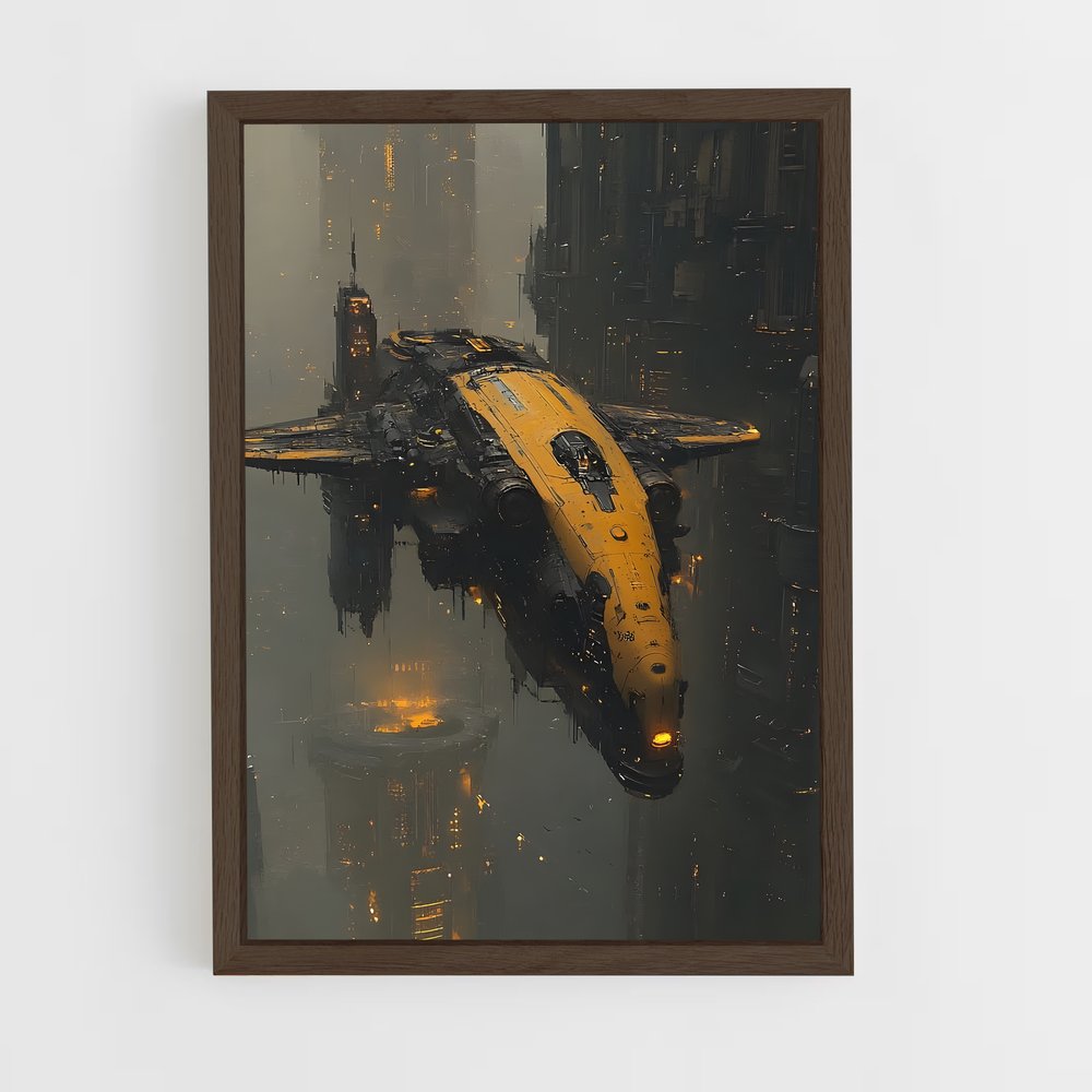 Poster Voyage Jaune – affiche Art spatial (vue 5)